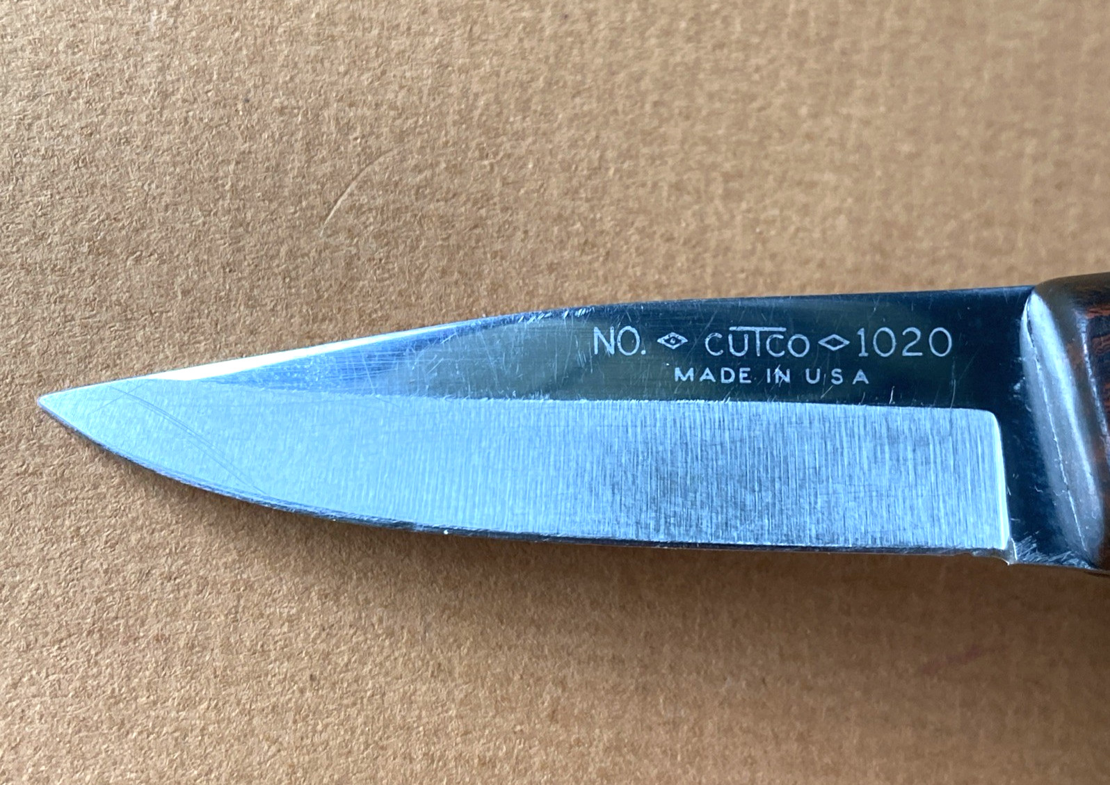 EUC Cutco Paring Knife 1020 Brown & Orange Swirl Design Vintage 1952-1960