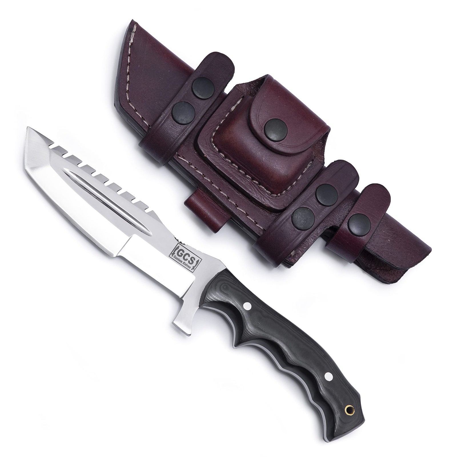 GCS Handmade D2 steel Hunting Knife G10 Handle Fixed Blade Knife Right Hand S…