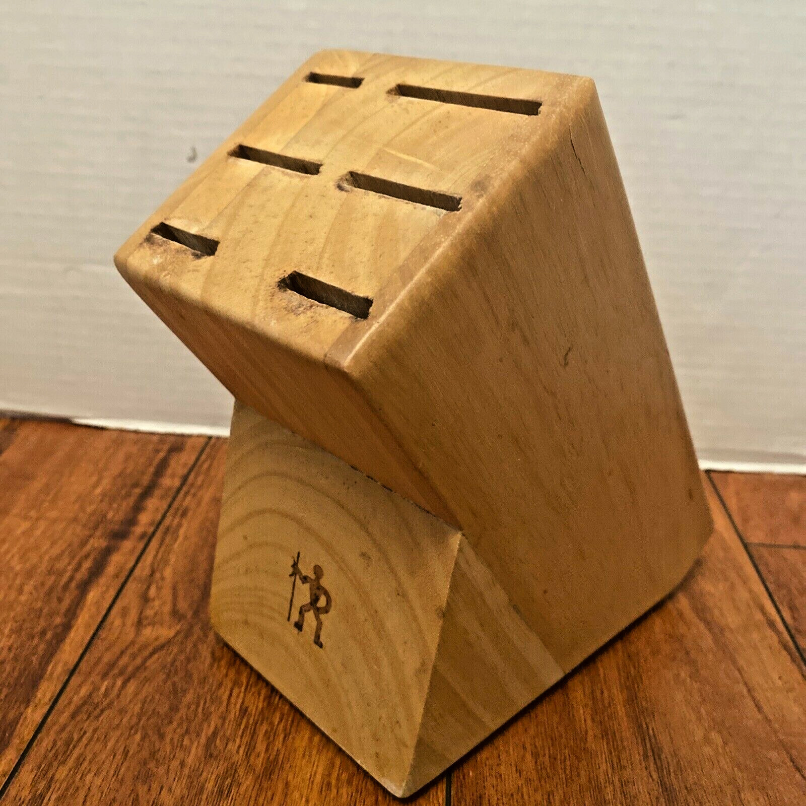 Zwilling J.A. Henkles Knife BLOCK ONLY 6-SLOT Pine Wood #931 EUC