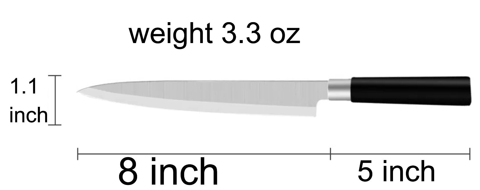 Sushi Knife 8 inch Sashimi KNIFE Yanagiba Knife Stainless Steel