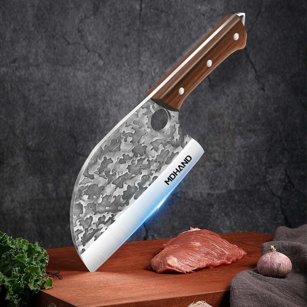 Hand Forged High Carbon Steel Chef Knife Ultra Sharp Kitchen Knife Cleaver LOT