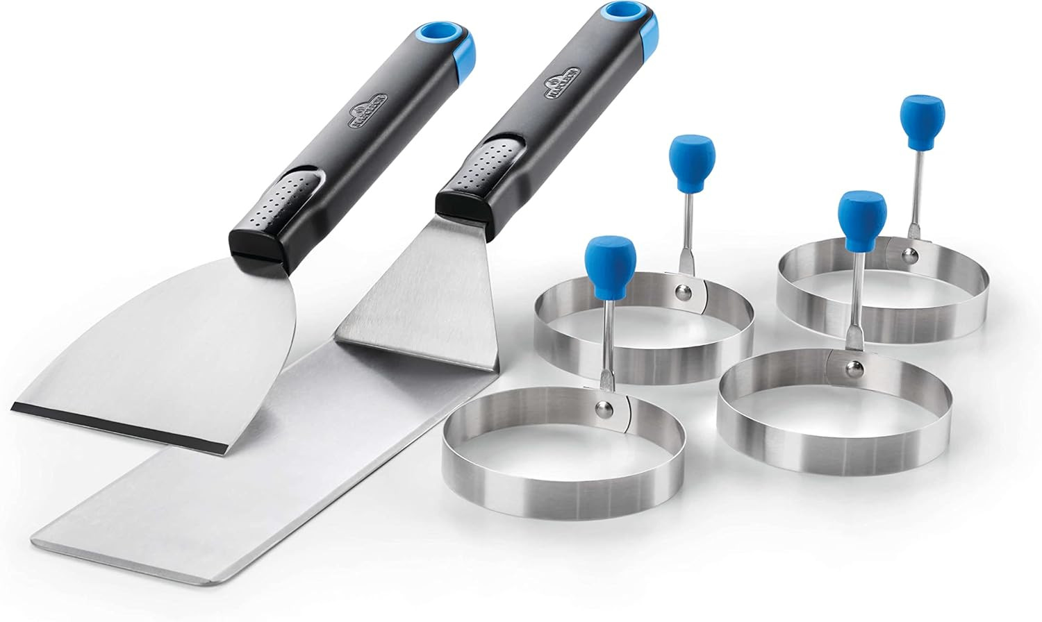 Breakfast Toolset – 4 Egg Rings, Spatula, Chopper/Scraper, Heat Resistant Handle