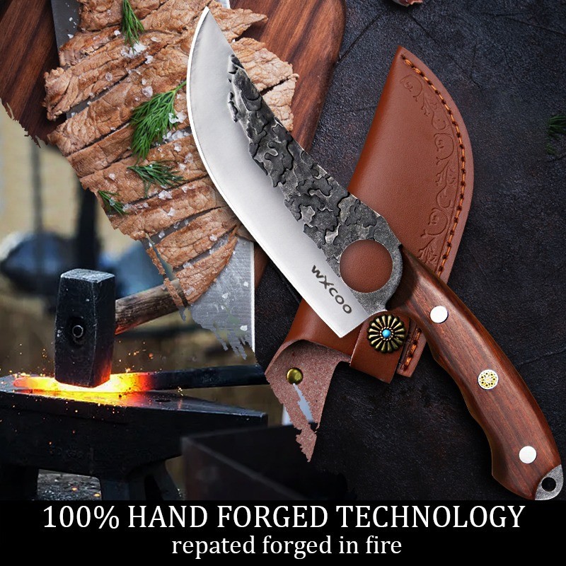 1-9PCS Professional Chef Knife Multipurpose Meat Cleaver Cooking Camping Knives