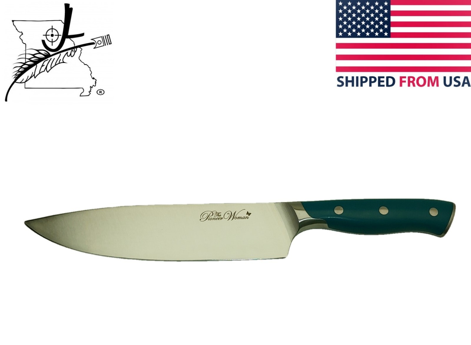 The Pioneer Woman Turquoise Teal Blue Handle 8″ Chef’s Knife Stainless Steel
