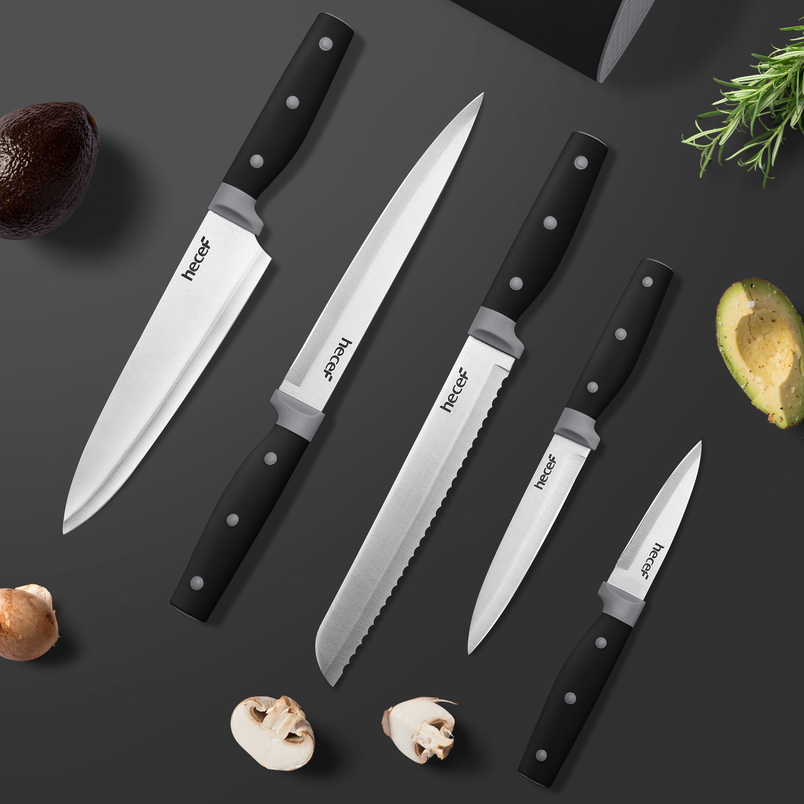 Japanese Santoku Knife Set with Gift Box Sharpener Super Sharp Kitchen Knives
