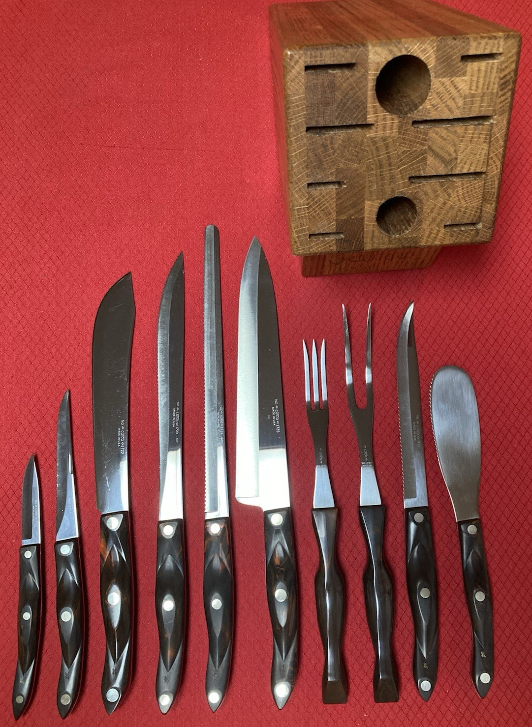Factory Sharpened & Polished Cutco 10 Piece Classic Homemaker Set, w/Oak Block