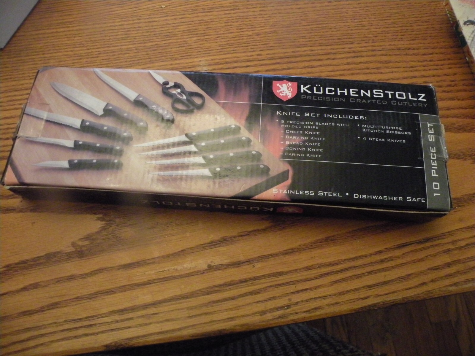 NIB KüchenStolz 10 Piece Steak Knife Set W/ Stainless Steel Blades MOLDED GRIPS