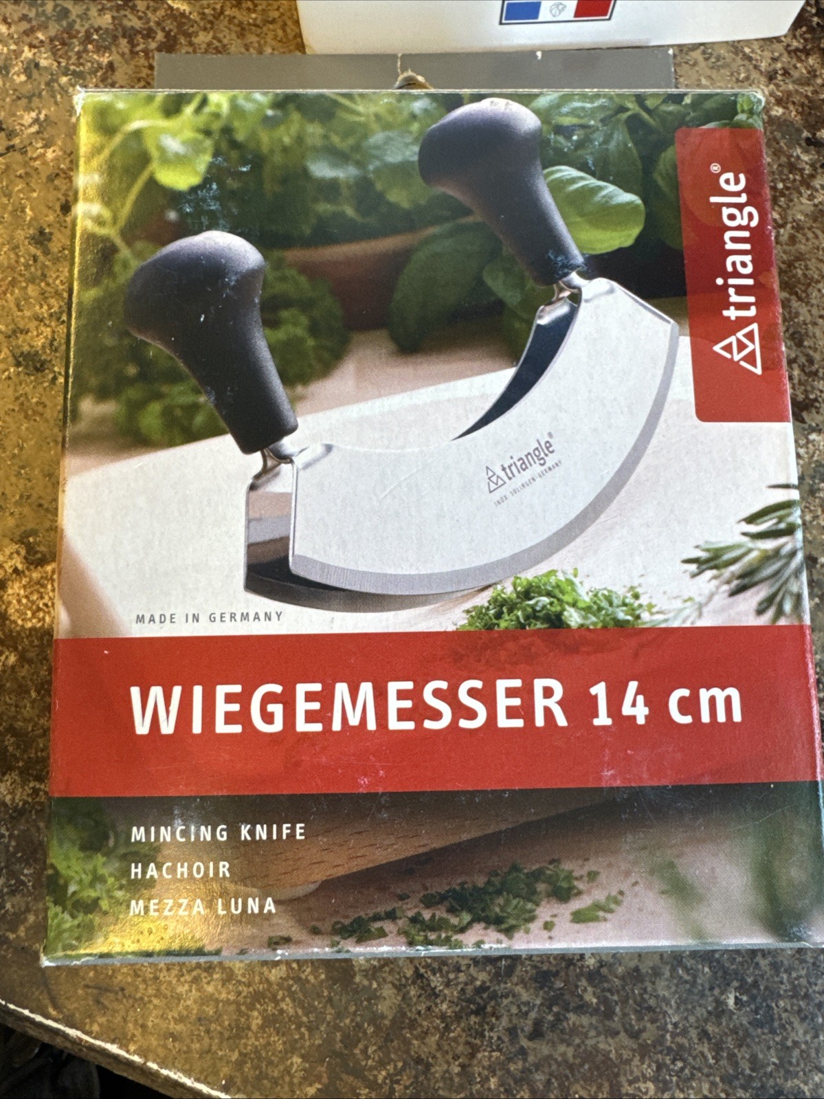 Triangle Wiegemesser Mincing Knife 14 cm Hand Sharpen Blade Made In Germany New