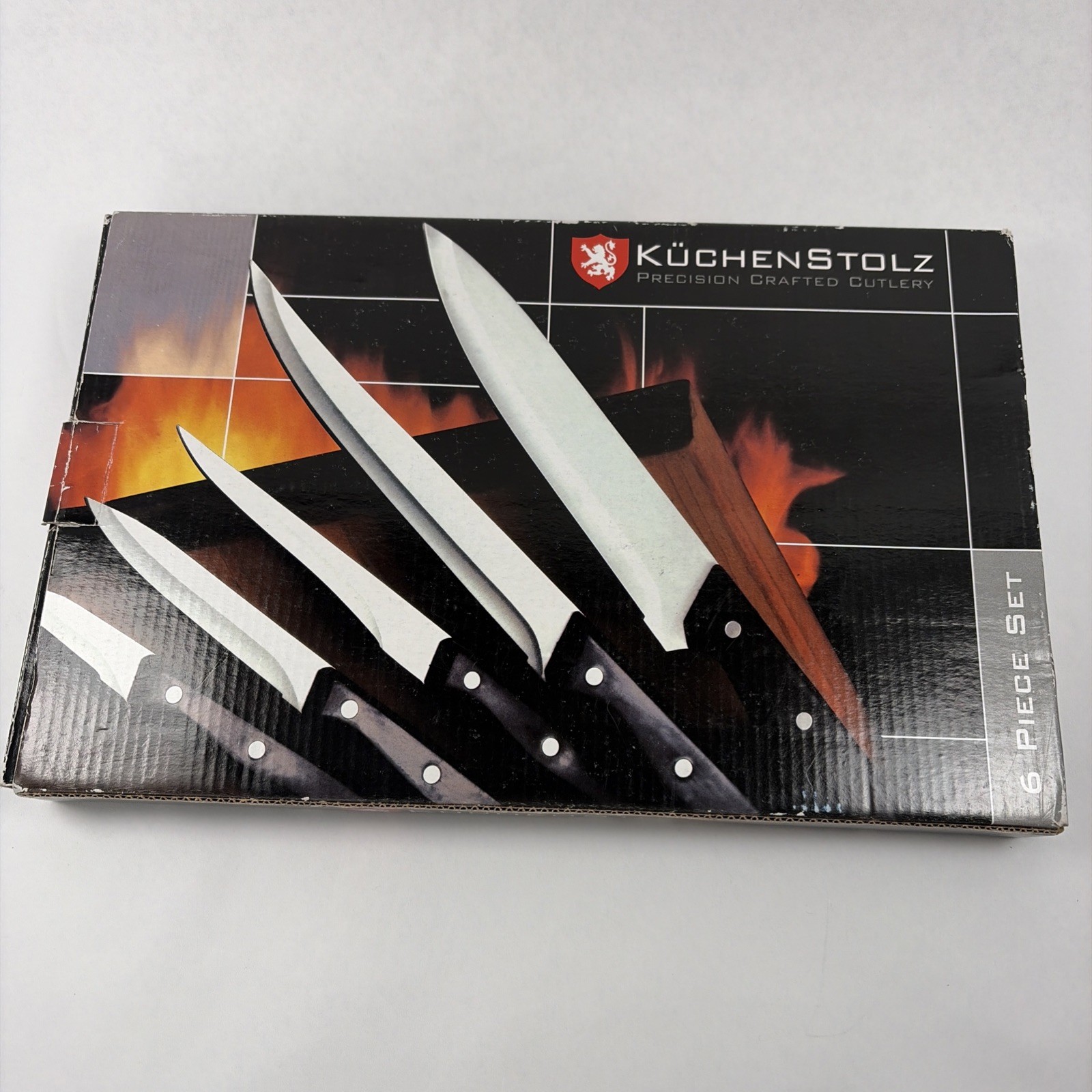 KuchenStolz 6 piece Knife and Sharpener Cutlery Set Cutting Board