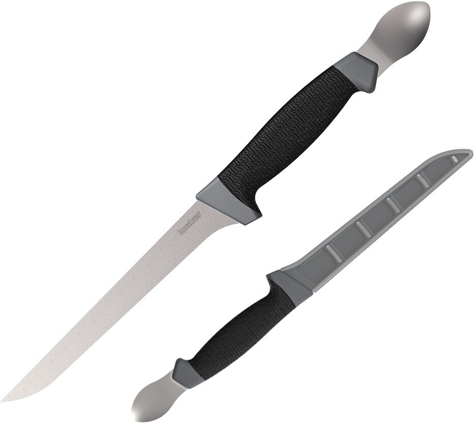 Kershaw Fillet Fixed-Blade Knife-Spoon 7″ Stainless Steel Blade G.R.N. Handle