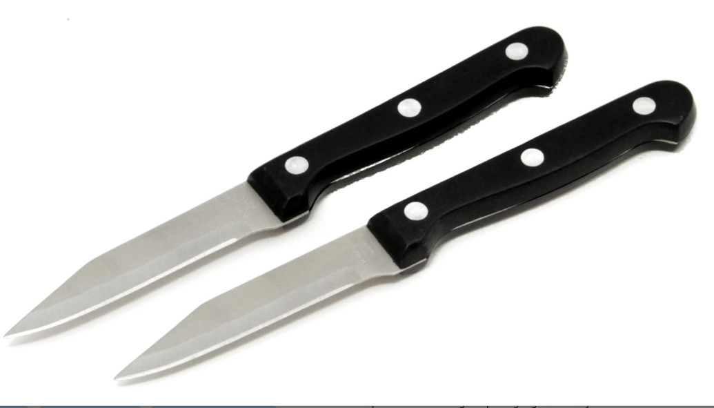 Paring Knife Set 2 Piece 3.5 Inch Blade Kitchen Utility Fruit Vegetable Knife
