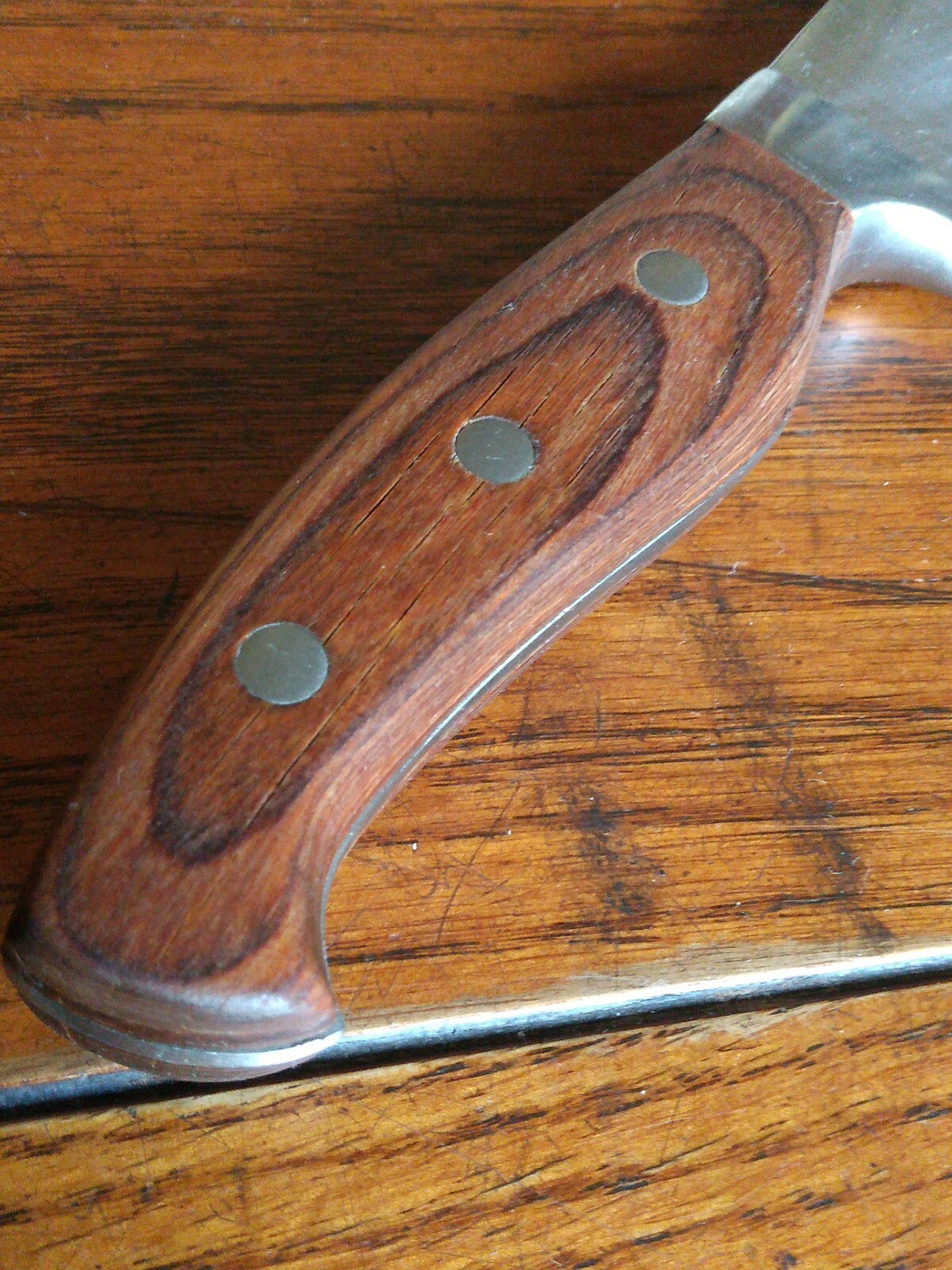 Brandani 8 Inch 3 Rivit Wood Handled Chefs Knife italy