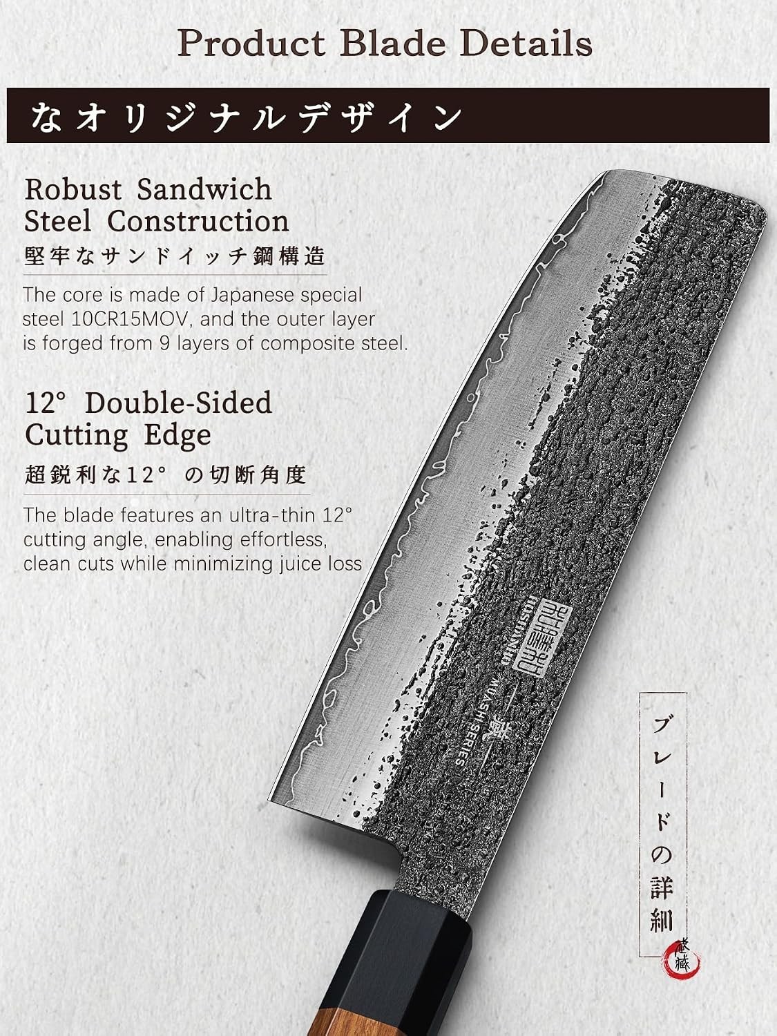 7 Inch Nakiri Knife, Ultra Sharp Meat Vegetable Cleaver Knife | Japanese High…