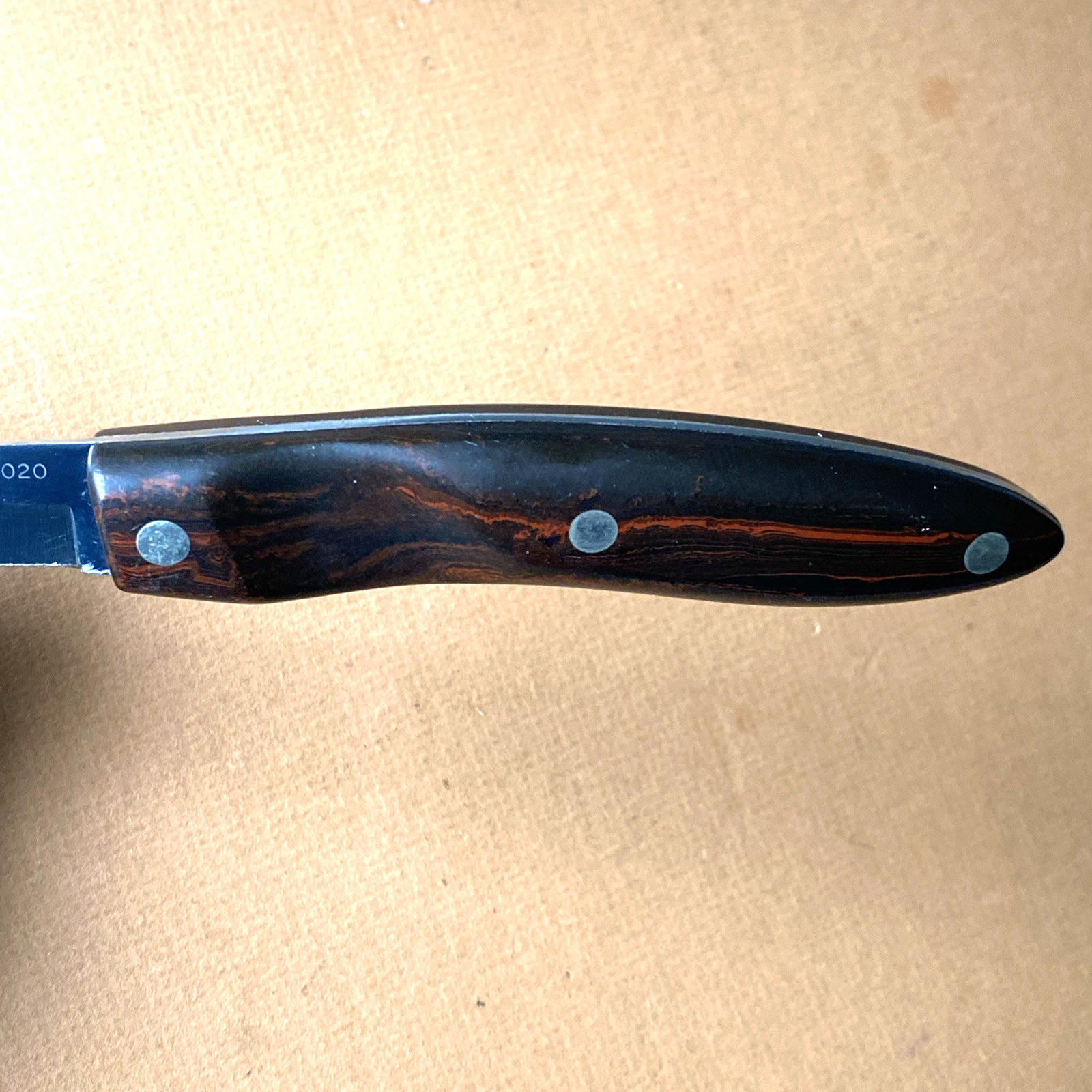 EUC Cutco Paring Knife 1020 Brown & Orange Swirl Design Vintage 1952-1960