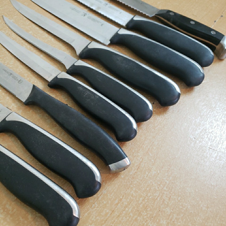 Lot Of 9 HENCKELS International Knife Set Mixed Chef, Bread, Steak, Utility