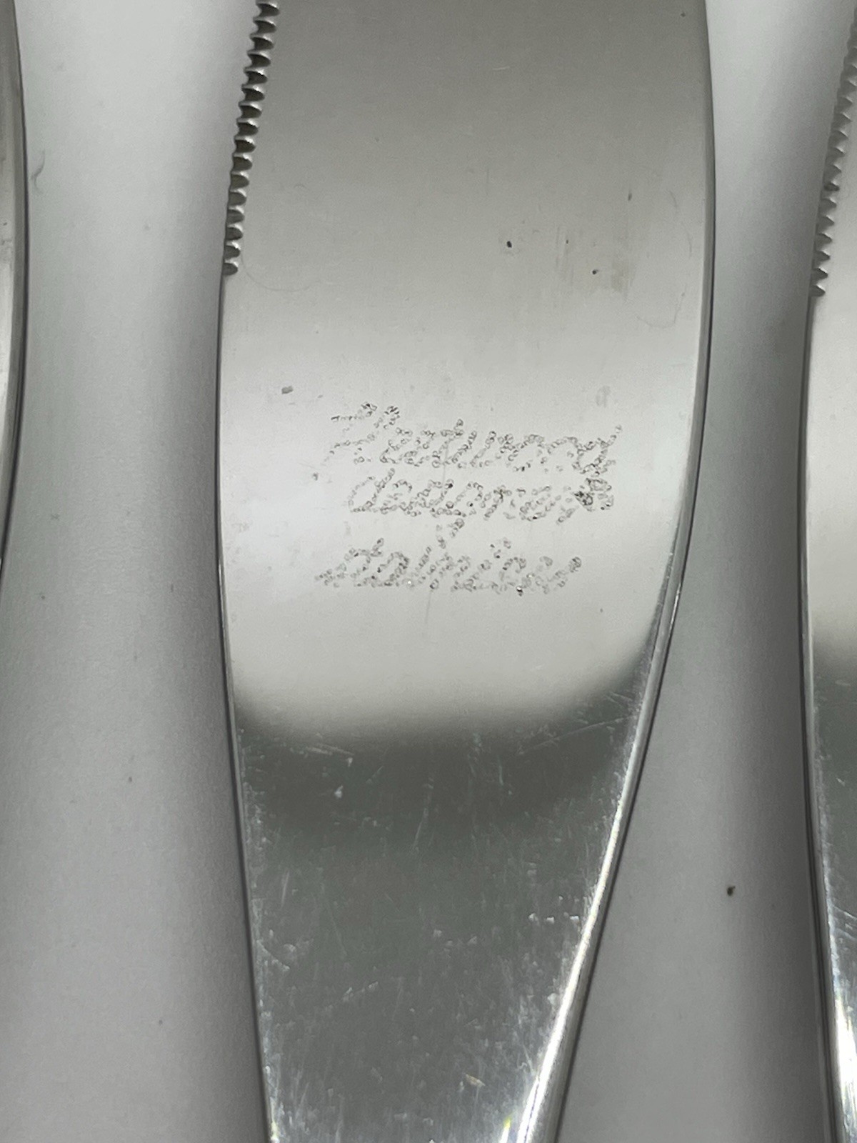 Set of 6 Vintage Fleetwood Designer Steak Knives Stainless with Teak Handles