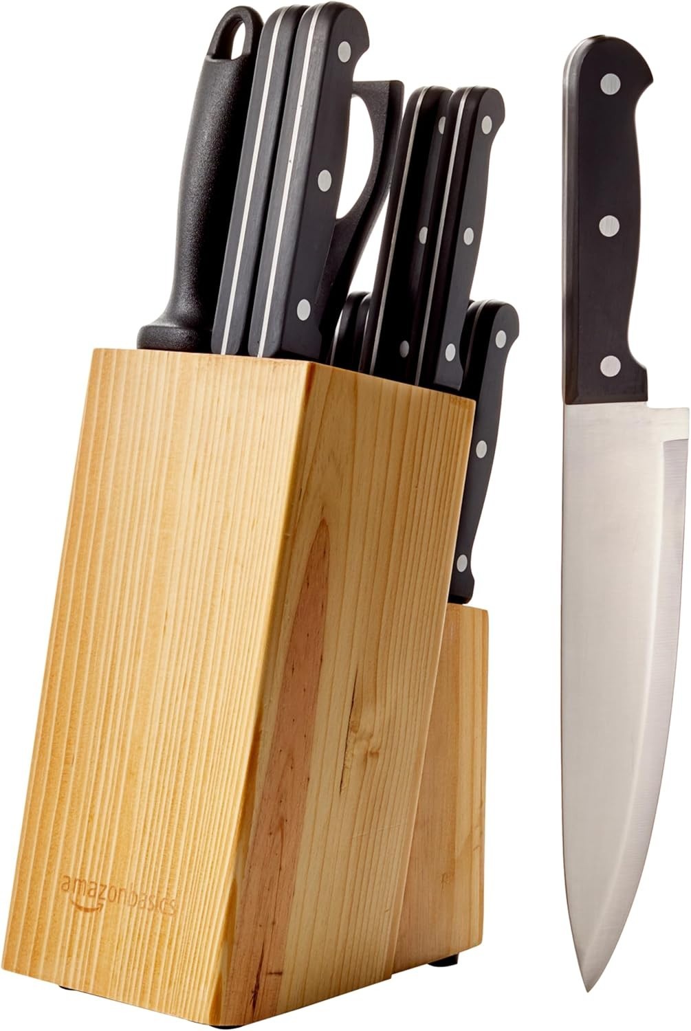 Kitchen Knife Set 14 Piece for Home Cooking Full Tang Stainless Steel Block