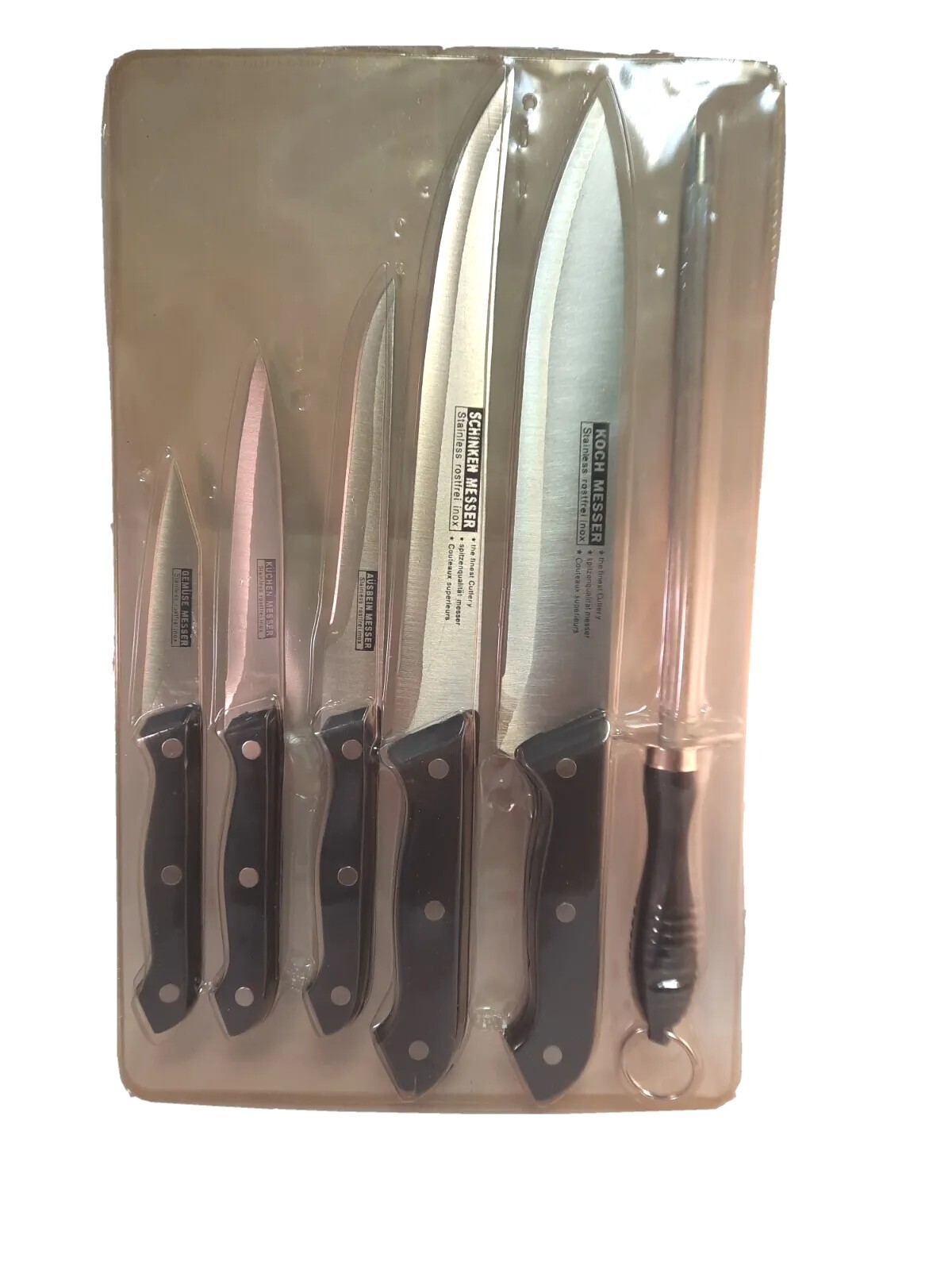 NEW Kuchenstolz Cultery Precision Crafted 6 Piece Set Plus Cutting Board B-2