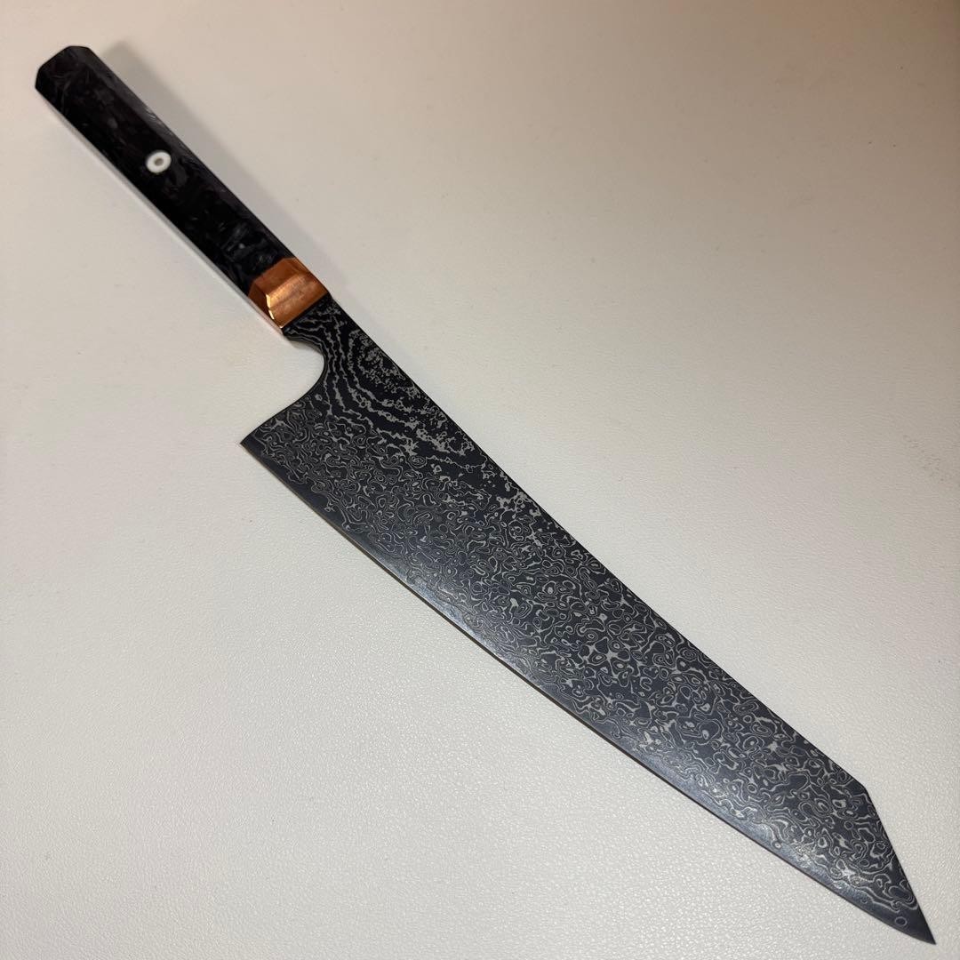 Kiritsuke Gyuto 215mm Damascus MKV10 Black Finish Chef Knife Japan Free Shipping