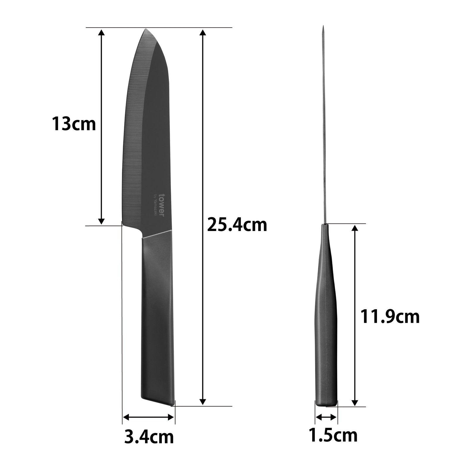 Yamazaki Sera Mix Knife Petty 13cm Black W25.4×D1.5×H3.4cm 10120