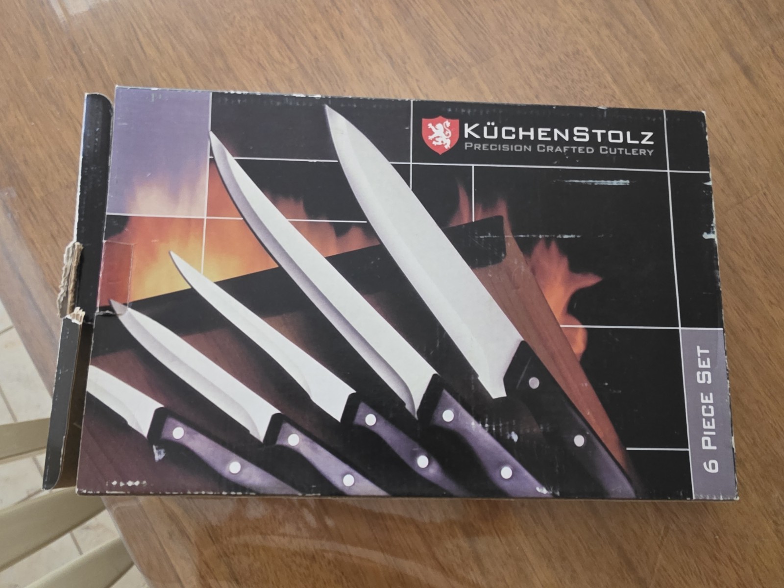 KuchenStolz 6-Piece Knife Set With Sharpener Precision Crafted Cutlery
