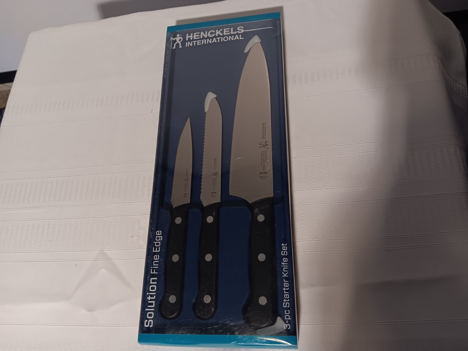 Henckels International Fine Edge starter 3 Pc Knife Set. Stainless Steel NIB