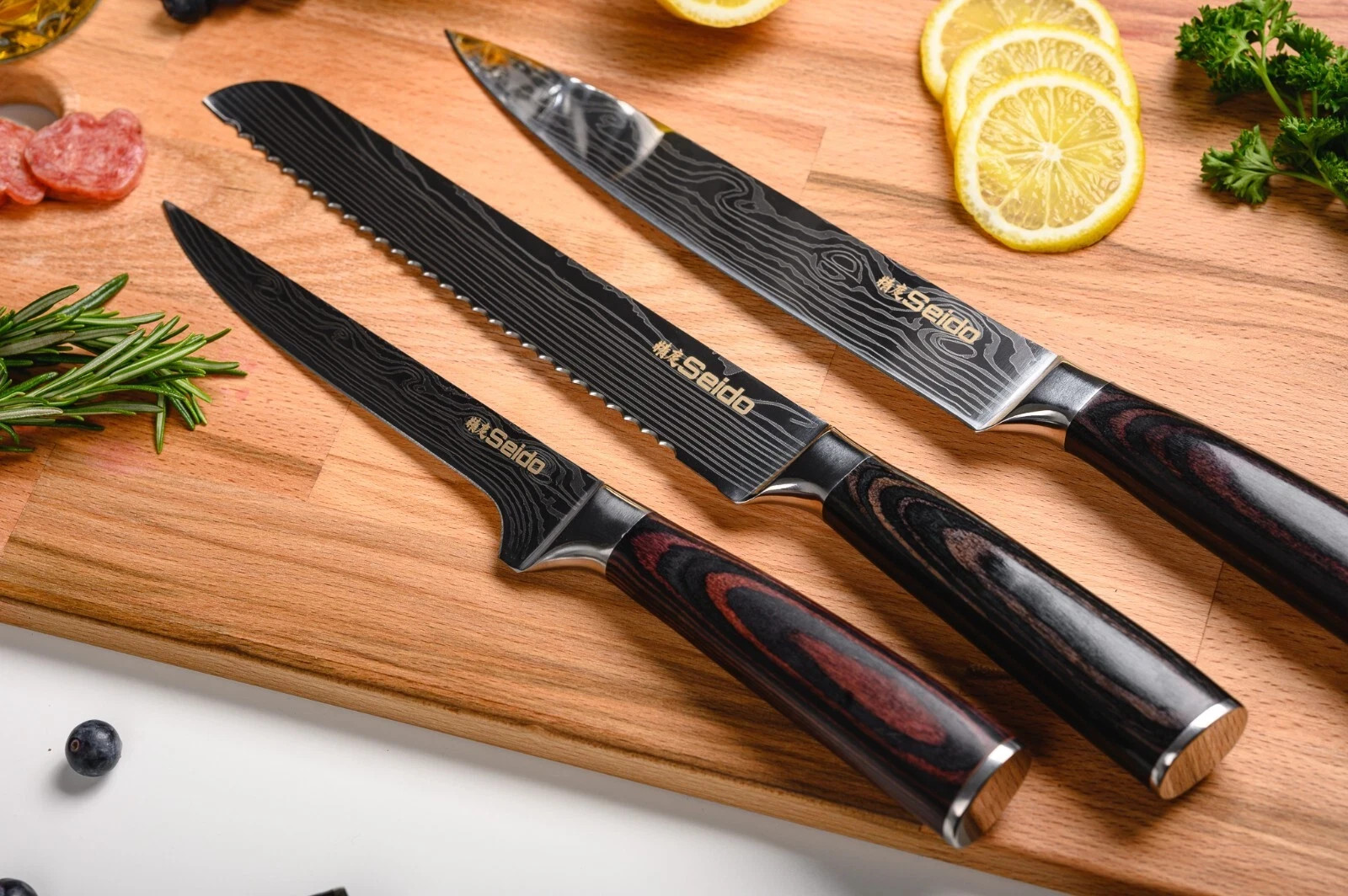 Seido Knives Japanese Master Chef Knife Set, 8-Piece Professional Kitchen Knives