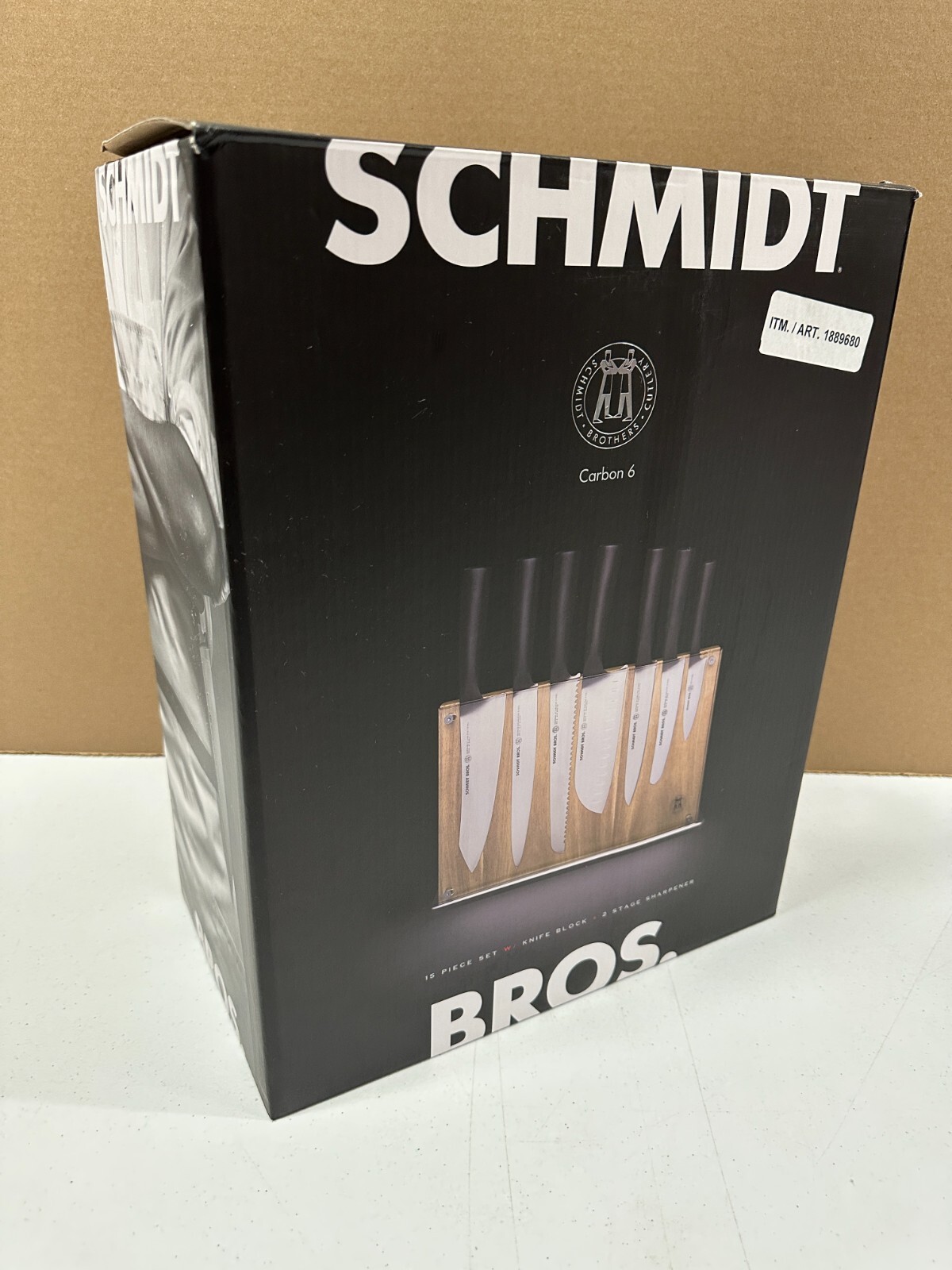 Schmidt Bros. Cutlery Carbon 6 15-Pc. Knife Block Set NEW