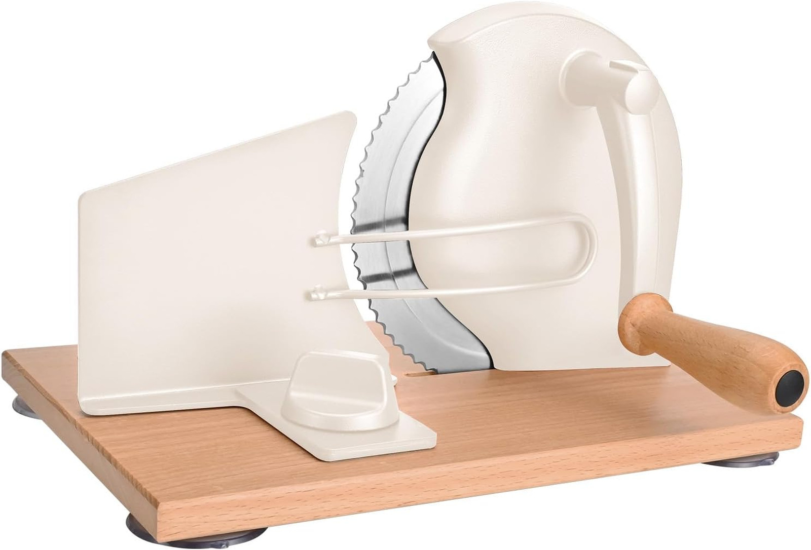 Manual Bread Slicer with Hand Crank Stainless Steel Adjustable Thickness for