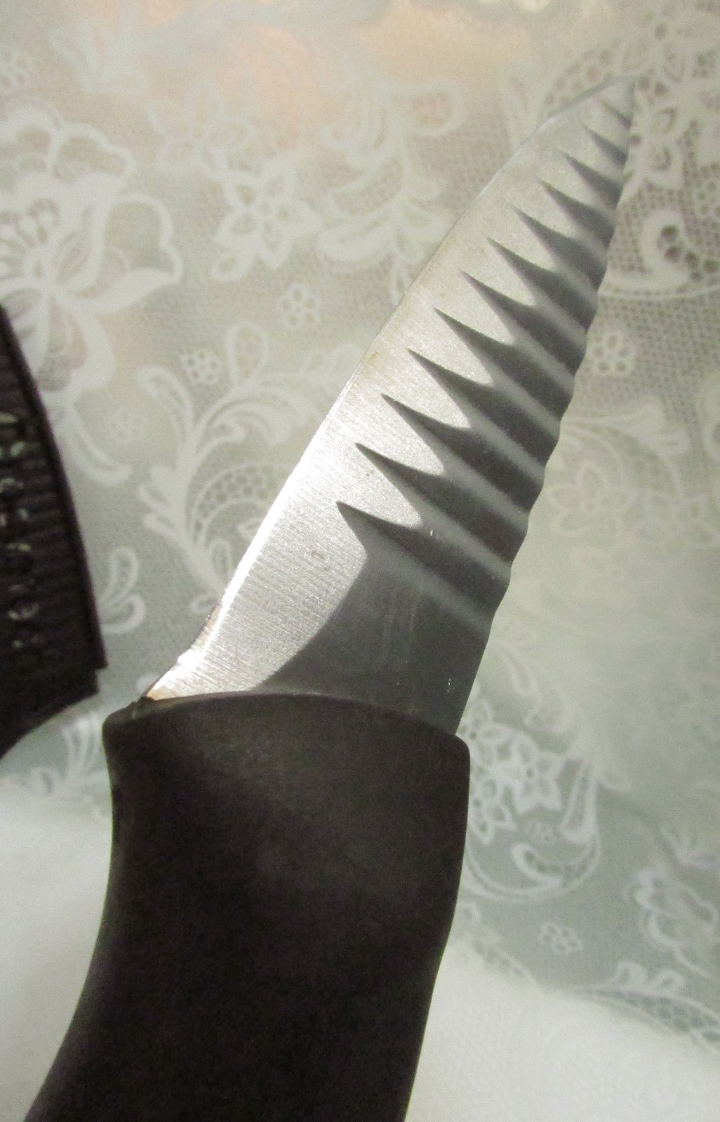 Groove Tech 3″ Blade Chef Kitchen KNIFE with SHEATH & Black Rubber Handle USA