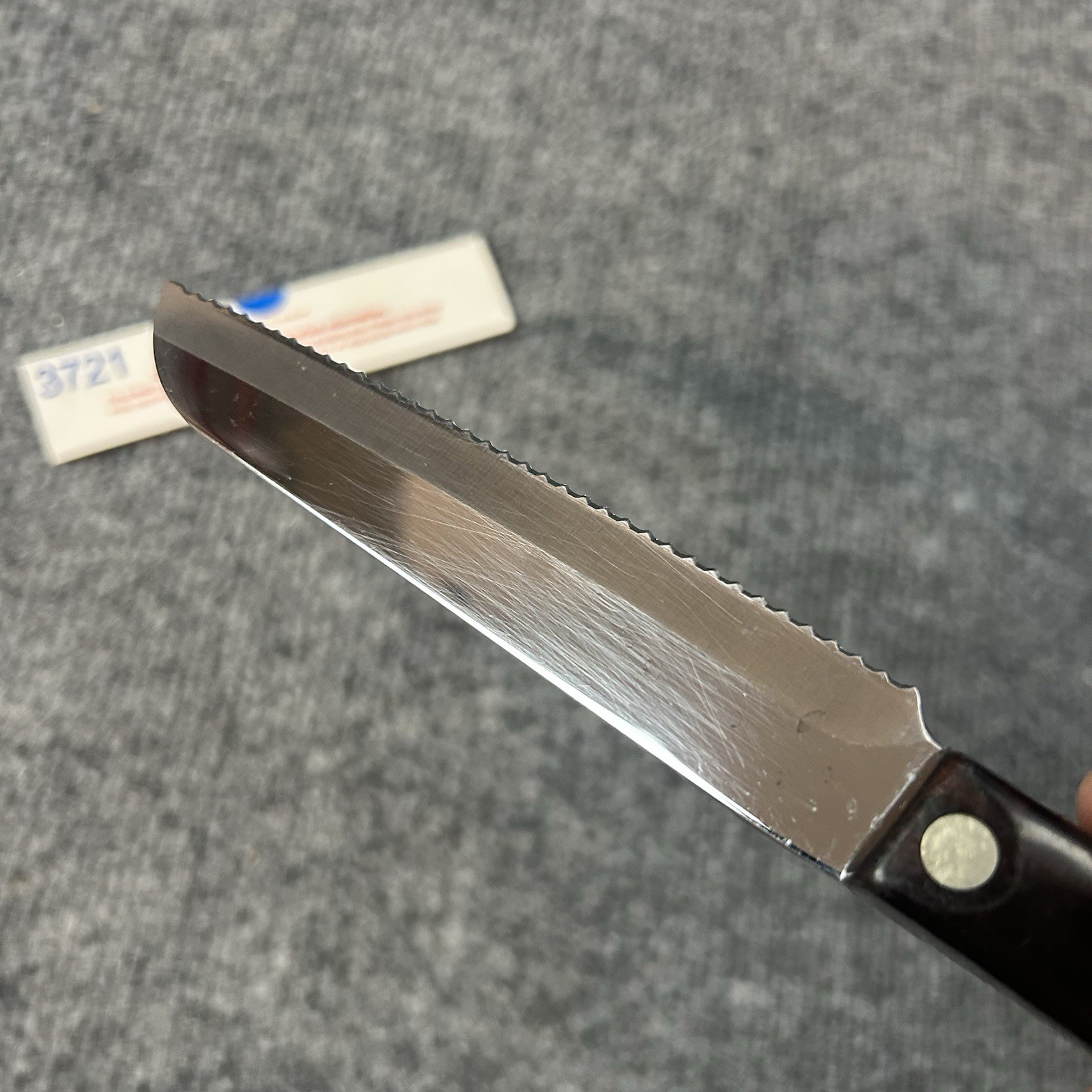 Cutco 3721 KQ Serrated Knife Santoku Trimmer Dark Brown Handle
