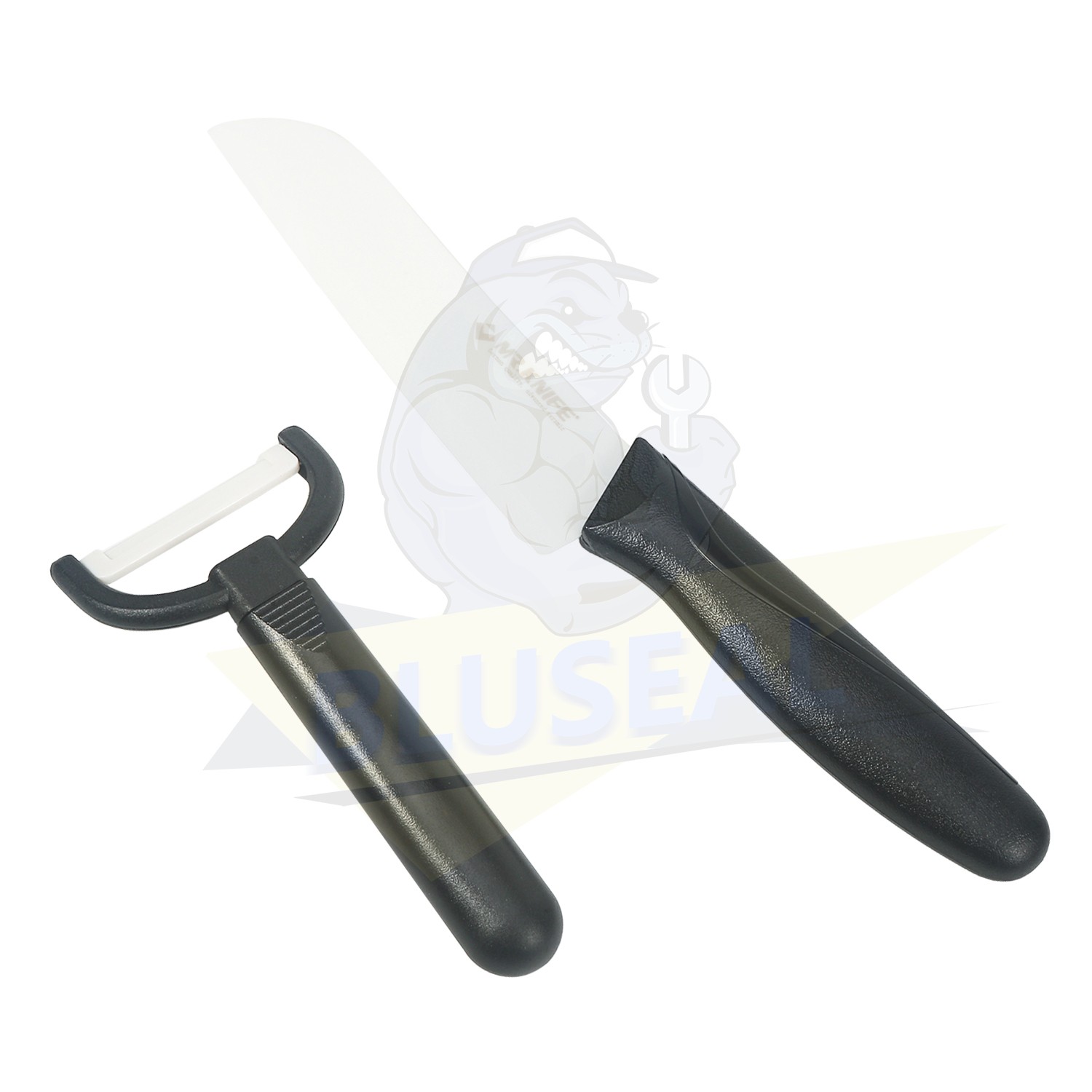 Set of 2 Santoku Ceramic Knife Cutlery Gift vegetable Fruit meat Knift Peeler