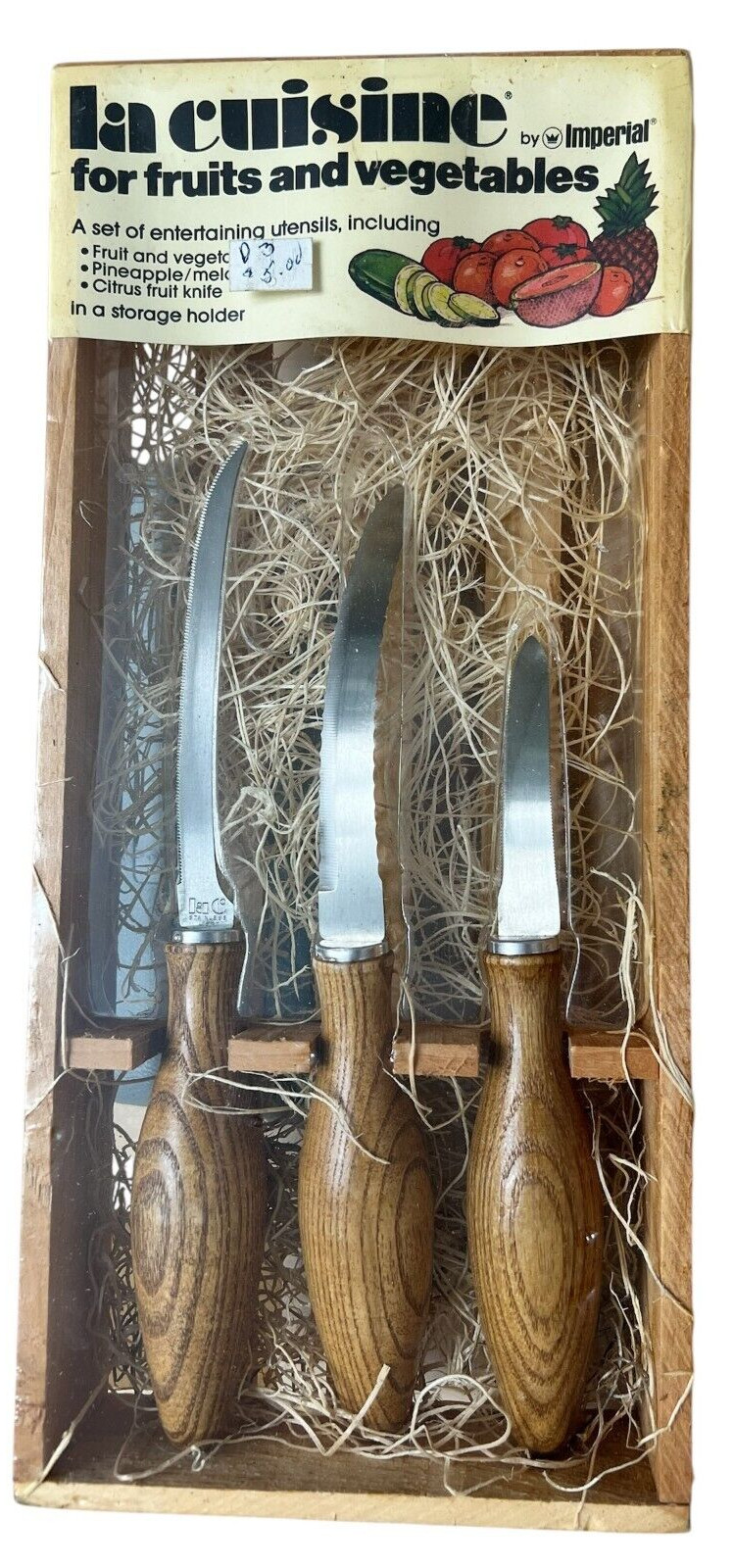 Vintage La Cuisine by Imperial Knife Set in Storage Box NEW in Packaging 1979