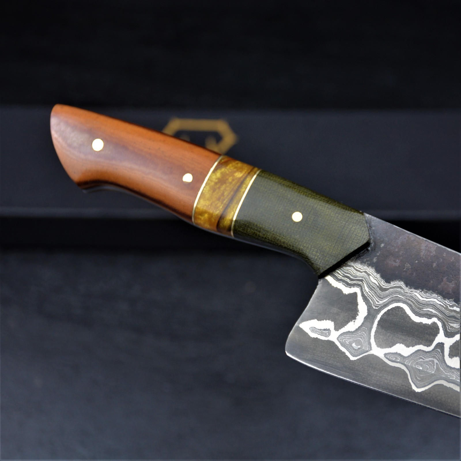 HandForged Gyuto Damascus Chef Knife San Mai , 52100 steel core , G 10 Handle