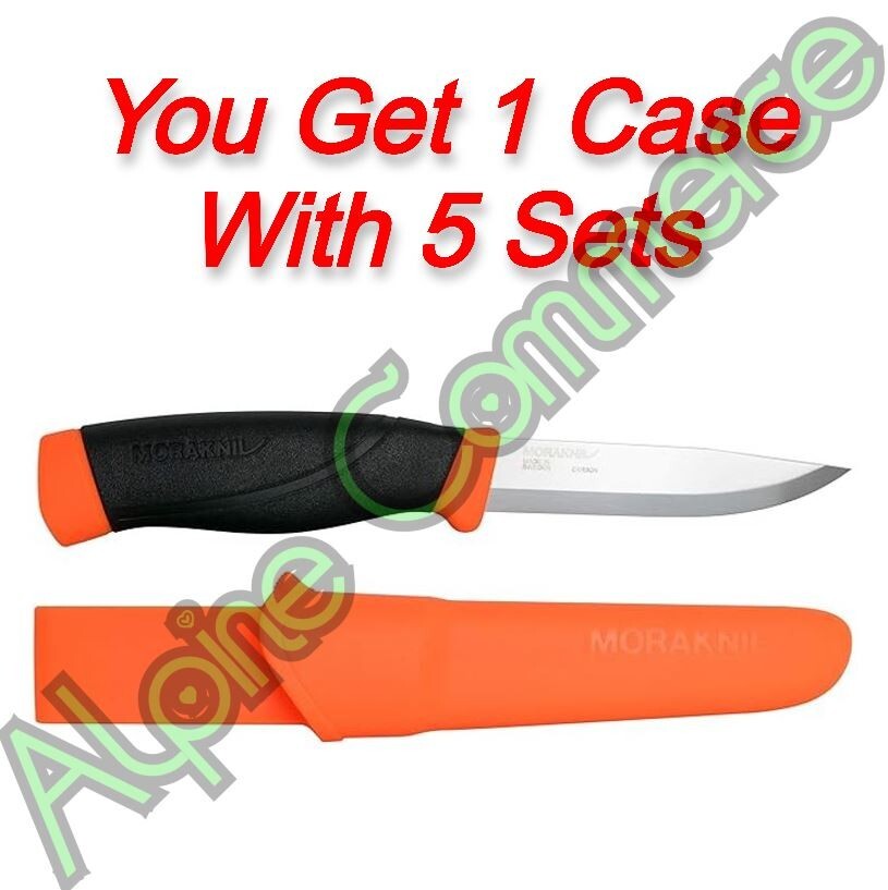 *5-Sets* Morakniv Companion Heavy Duty Carbon Steel 4.1” Knife Orange 12495