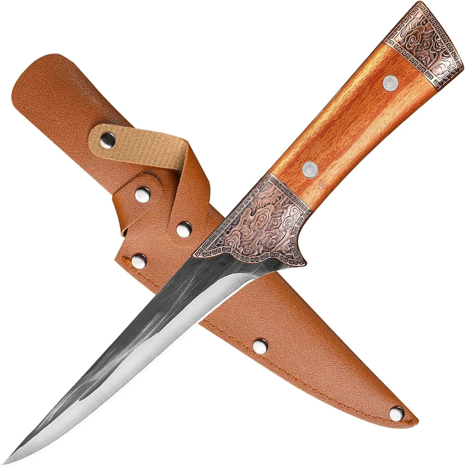 6 Inch Boning Knife – Curved Semi-Stiff Blade for Meat Cutting, Filleting & Debo