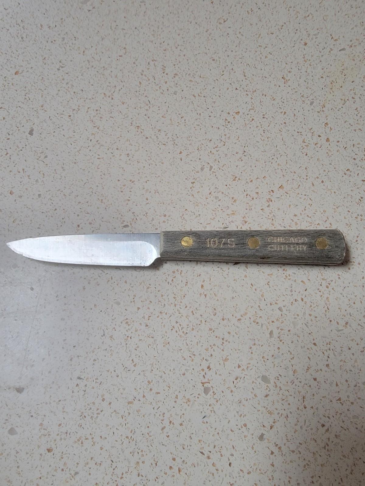 Vintage Chicago Cutlery 107S Paring Knife 3.5″ SS Blade Wood Handle USA