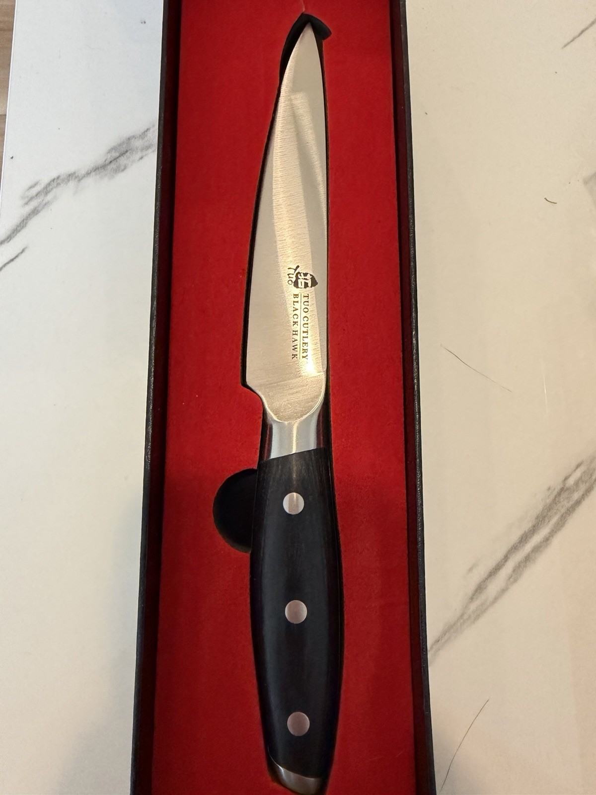 TUO CUTLERY Black Hawk 5” Utility Knife Forged Steel – Brand New & Open Box