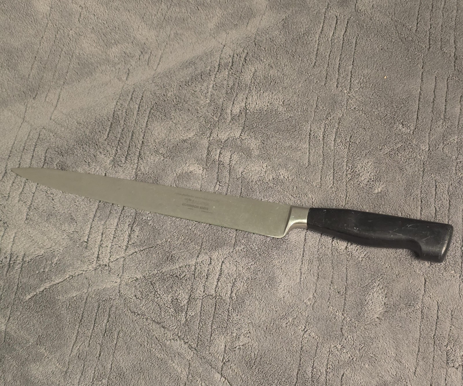 Sabatier Robinson Stainless Steel Kitchen Knife Black Handle France 10″ Blade
