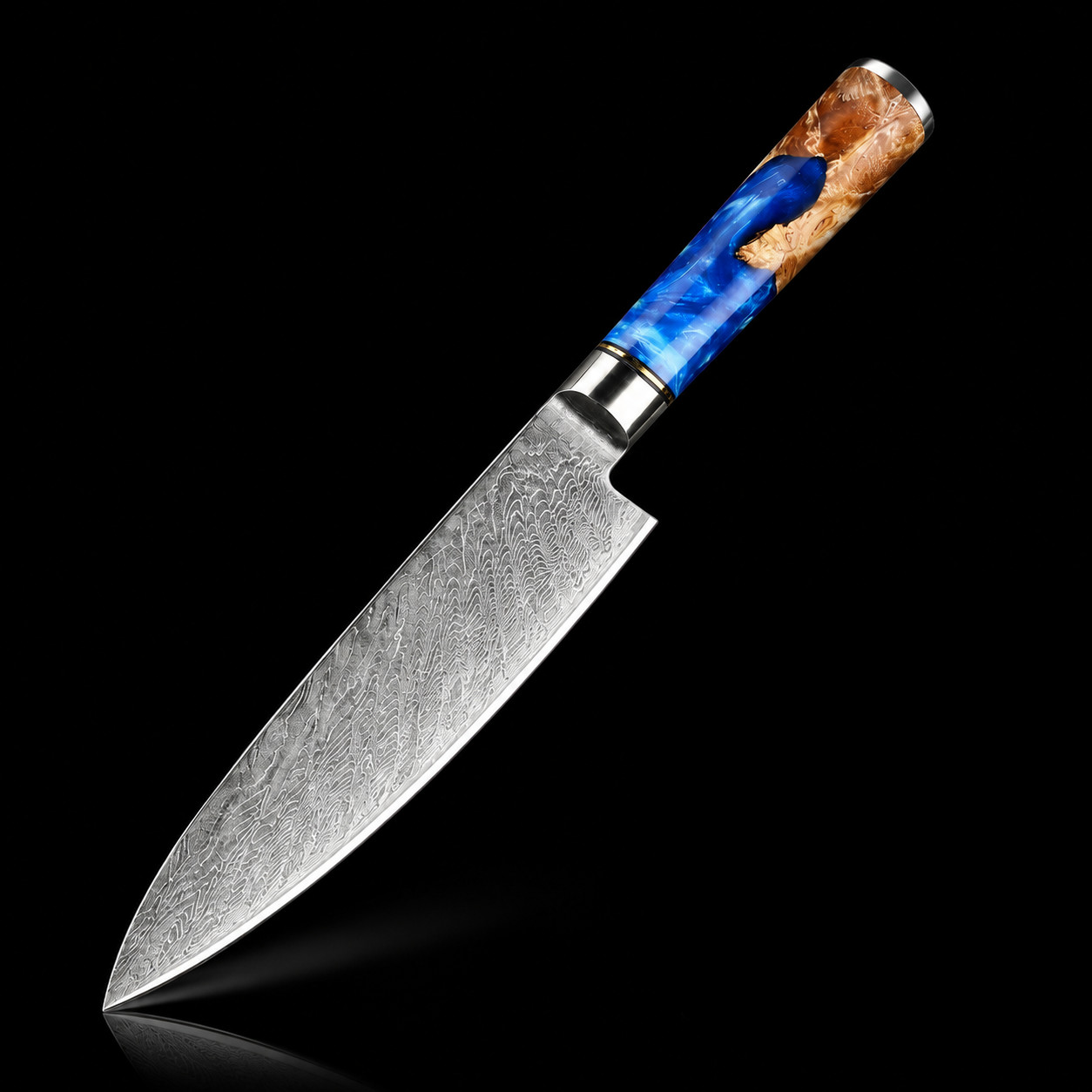 6-Piece Damascus Knife Set 67-Layer VG10 Japanese Kitchen Knives Blue Resin