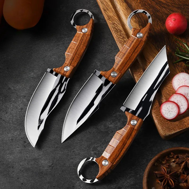 Set of 3 Handmade Damascus Steel Fillet Knife Hunting Fishing Chef Kitchen Knife