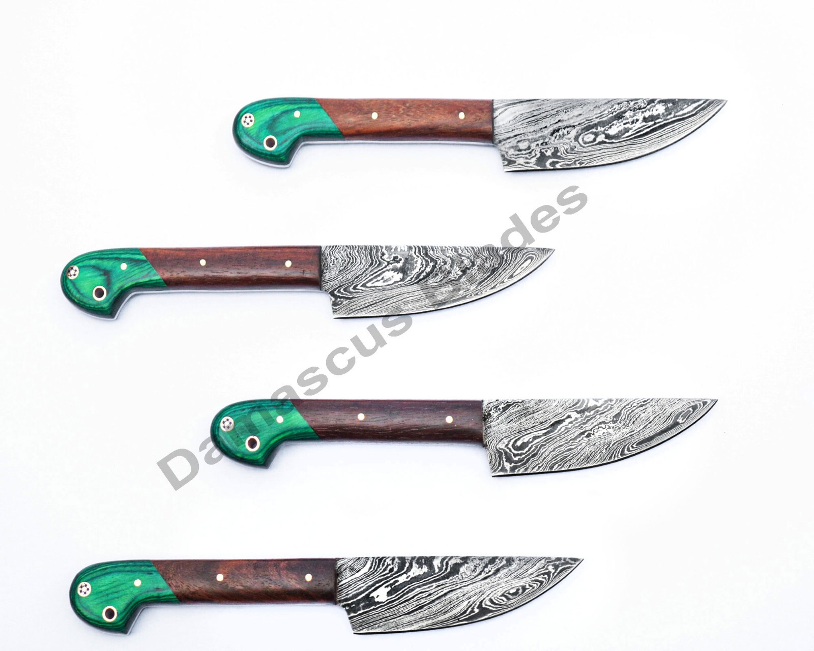 4-Pieces Custom Hand-Forged Damascus Steel Kitchen and Dining Steak Knives Set