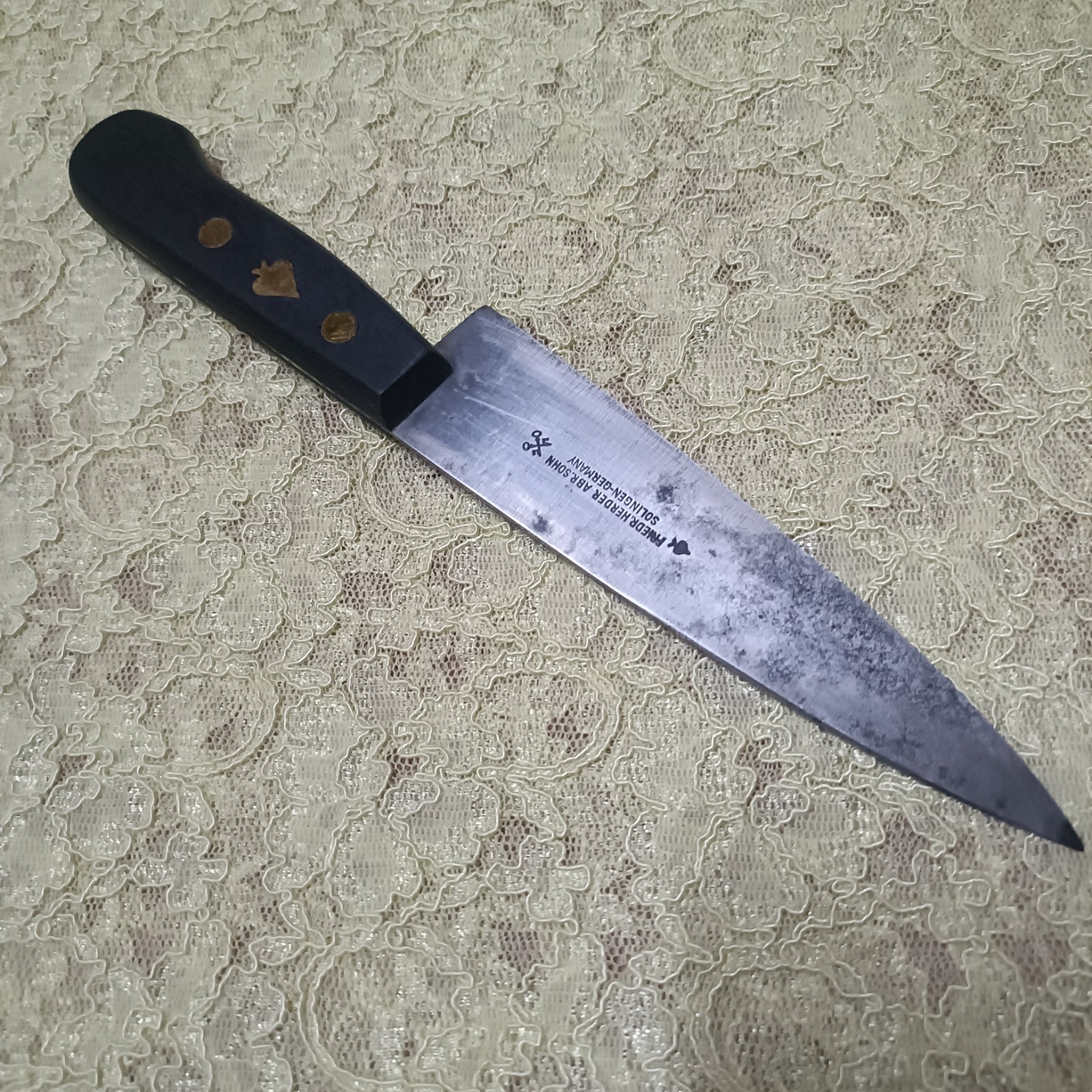 Vintage Friedr.Herder ABR.Sohn Kitchen Knife Solingen-Germany 160 mm