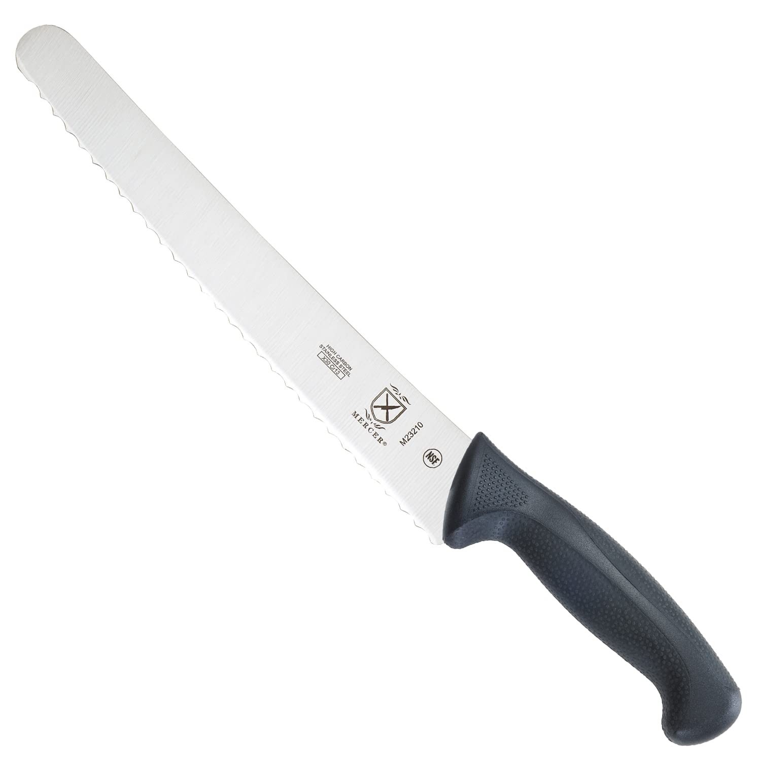 Mercer Culinary M23210 Millennia Black Handle 10 Inch Wide Wavy Edge Bread Knife