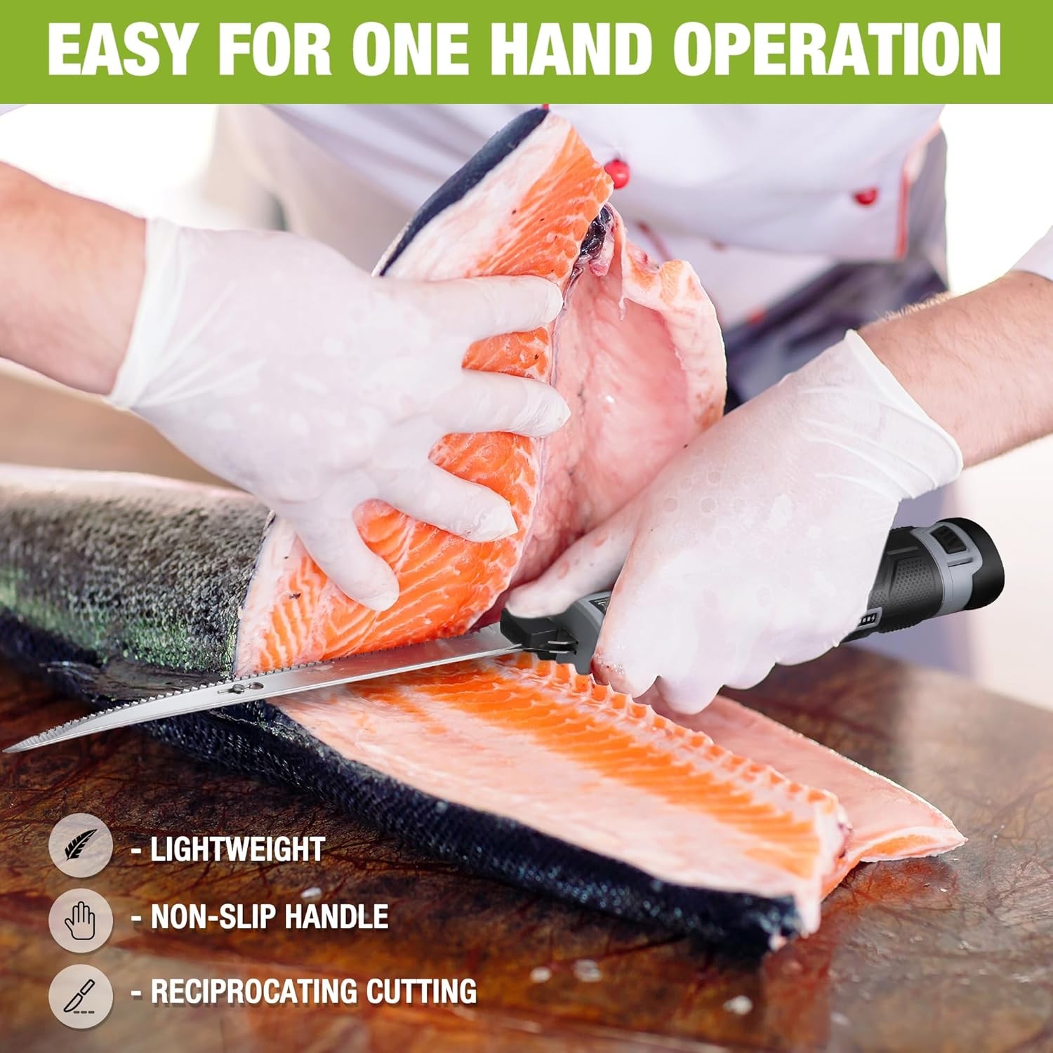 WORKPRO 12V Cordless Electric Fillet Knife with 8” & 10” Razor-Sharp Blade USA