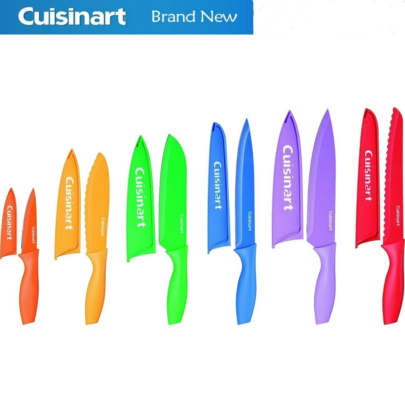 Cuisinart 12-Piece Knife Set – Red/Orange/Yellow/Green/Blue/Purple ~ Brand New