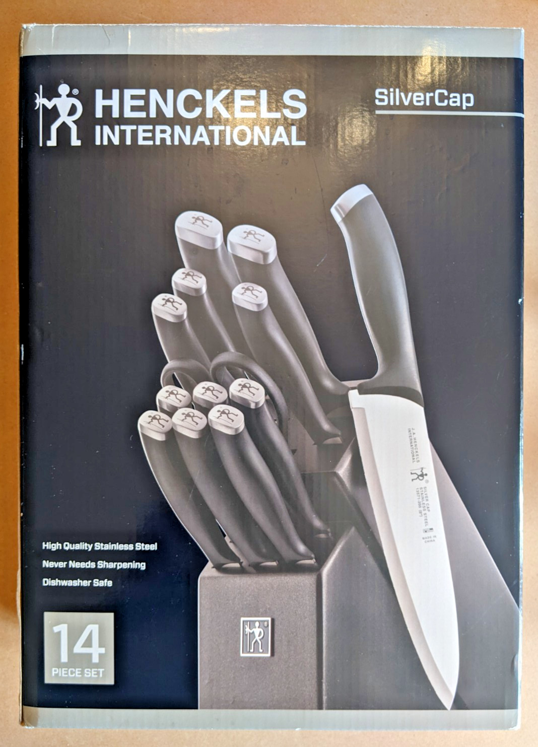 HENCKELS Silvercap 14-Piece Knife Block Set – Black, Stainless Steel