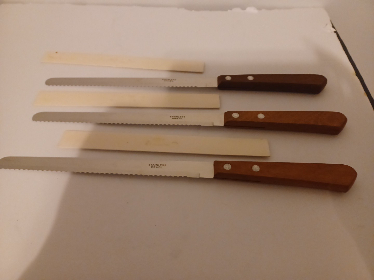 3 Stainless Serated Knives Made In Brazil