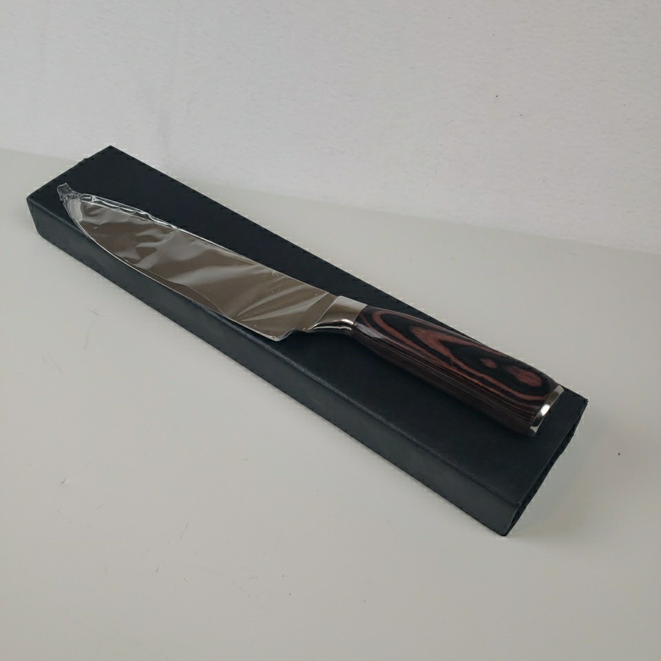 Kishi Knight 8″ Chef Knife Stainless Steel Wood Handle Professional Kitchen