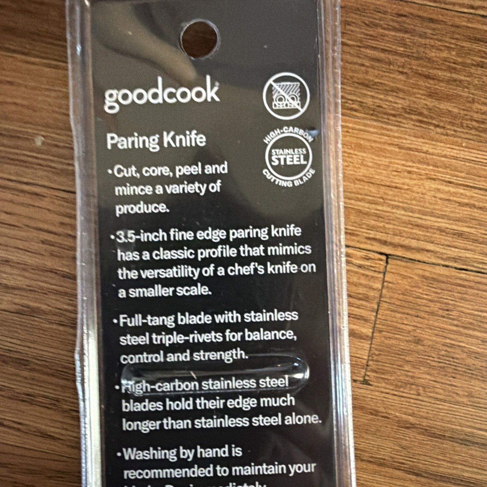 Paring Knife GoodCook 3.5-Inch Fine Edge 3 Rivet Balanced Sharp 3 1/2” Stainless